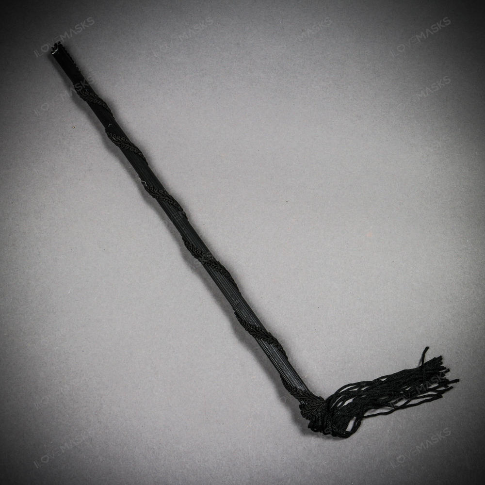 Venetian Handheld 12 Inch Mask Stick Handle - Black